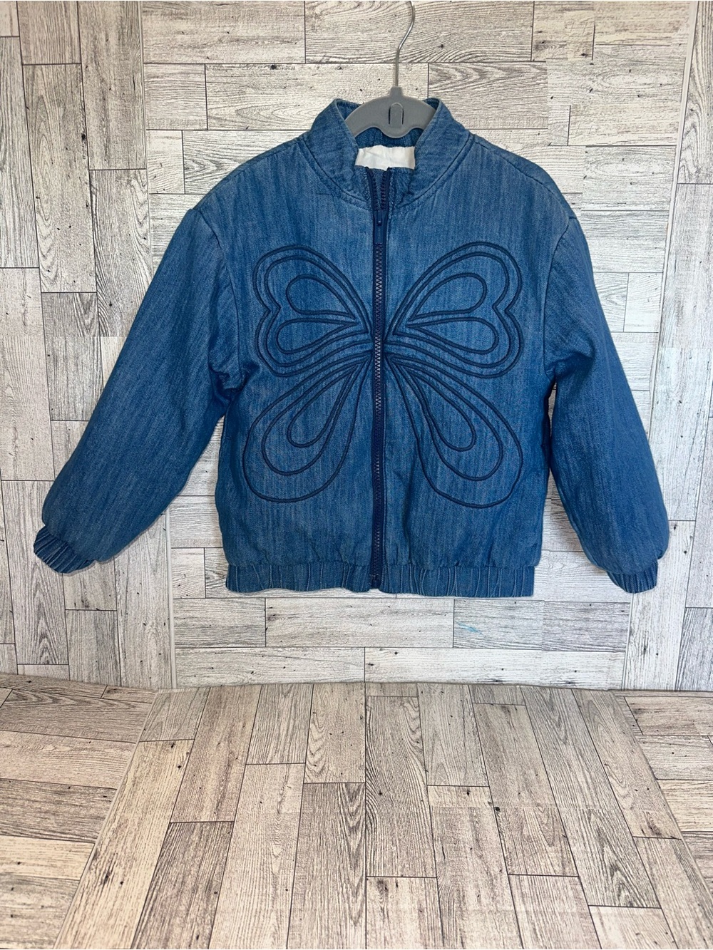 Old Navy Denim Butterfly Zip Jacket -size 5T